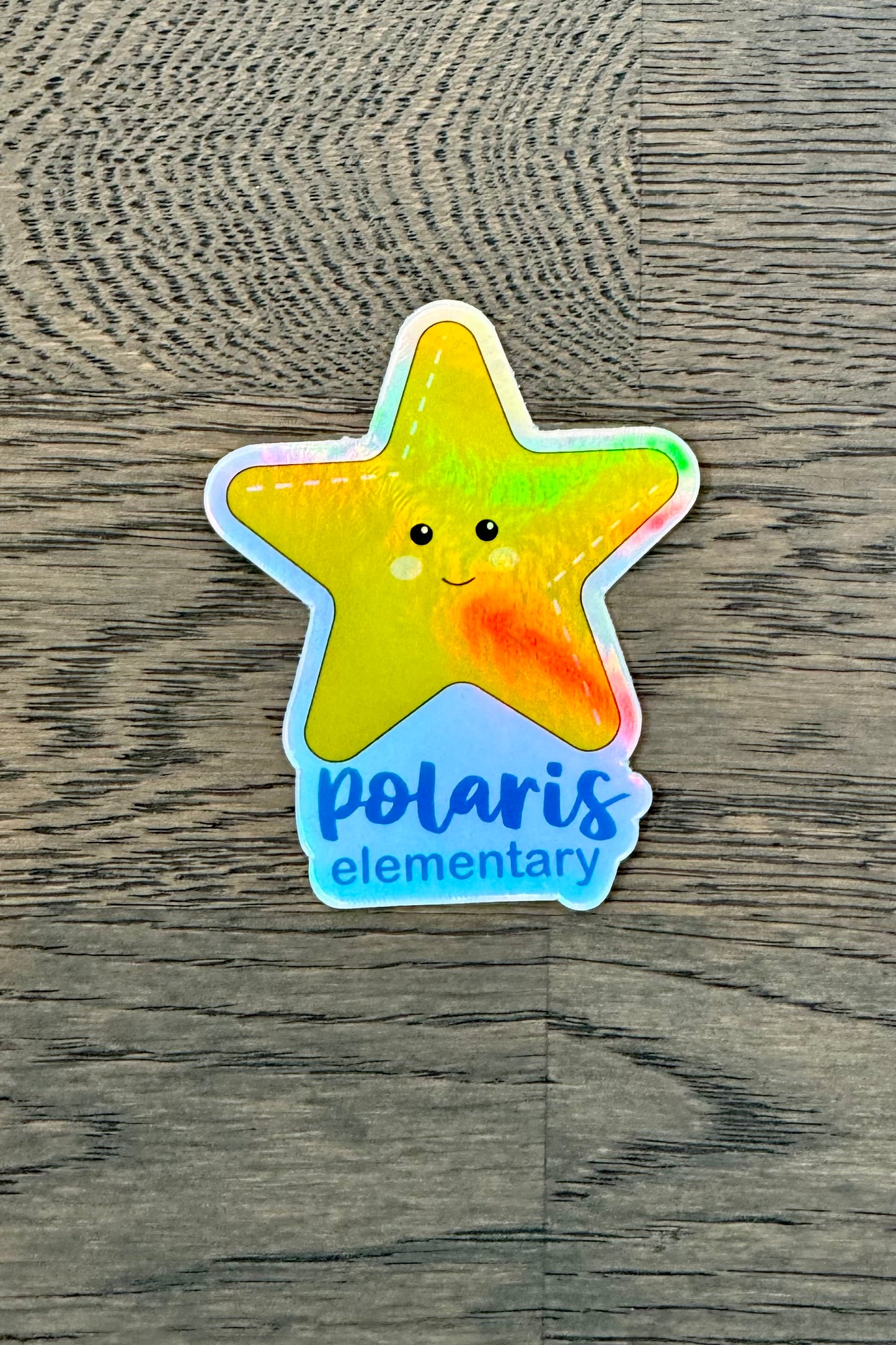 Happy star holograph sticker